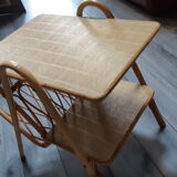 Table porte revue en rotin