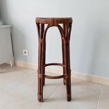 Vintage rattan high stool 60s/70s
