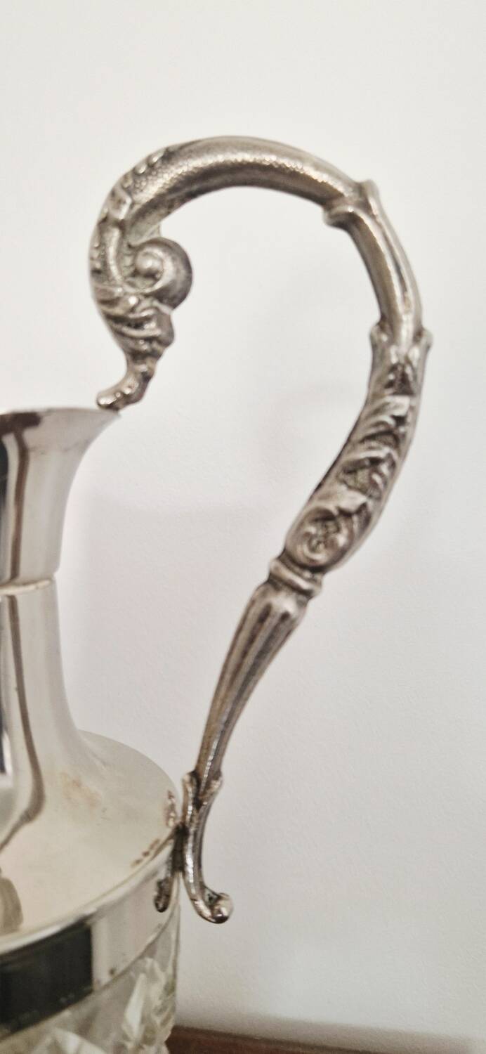 Cut crystal carafe and silver-plated metal – Victorian / Napoleonic III style