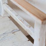 White wooden chest bench