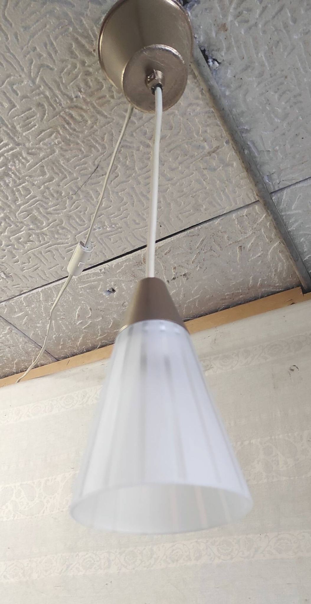 Glass and gold metal suspension design - mid 20th century.