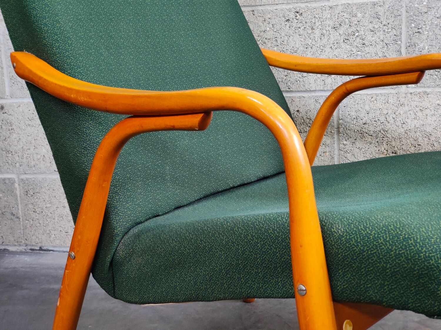 Pair of green armchairs by Antonin Suman for Ton Bystrice (Thonet) year 1960