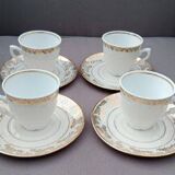 4 coffee cups by Philippe Deshoulières in Limoge porcelain