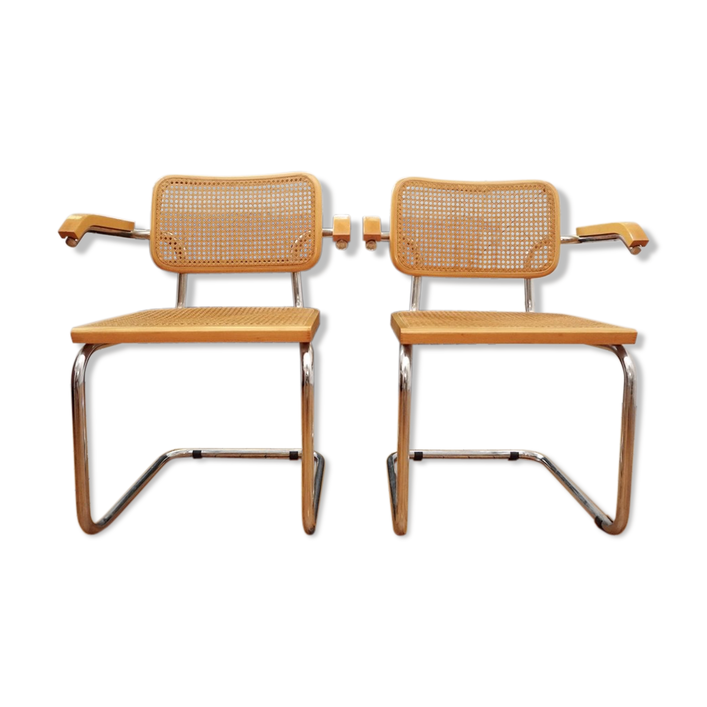 Pair of Cesca B64 armchairs by Marcel Breuer