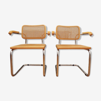 Pair of Cesca B64 armchairs by Marcel Breuer