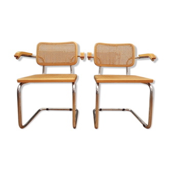 Pair of Cesca B64 armchairs by Marcel Breuer