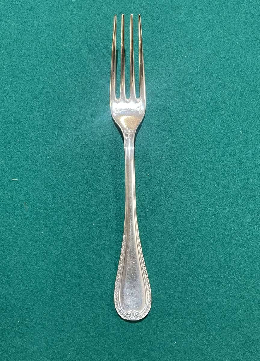Silver-plated dessert fork Christofle Malmaison model