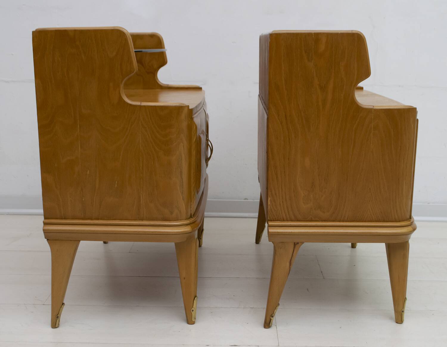 Pair of Mid-Century Modern Italian Ashwood Nightstands, 1950s