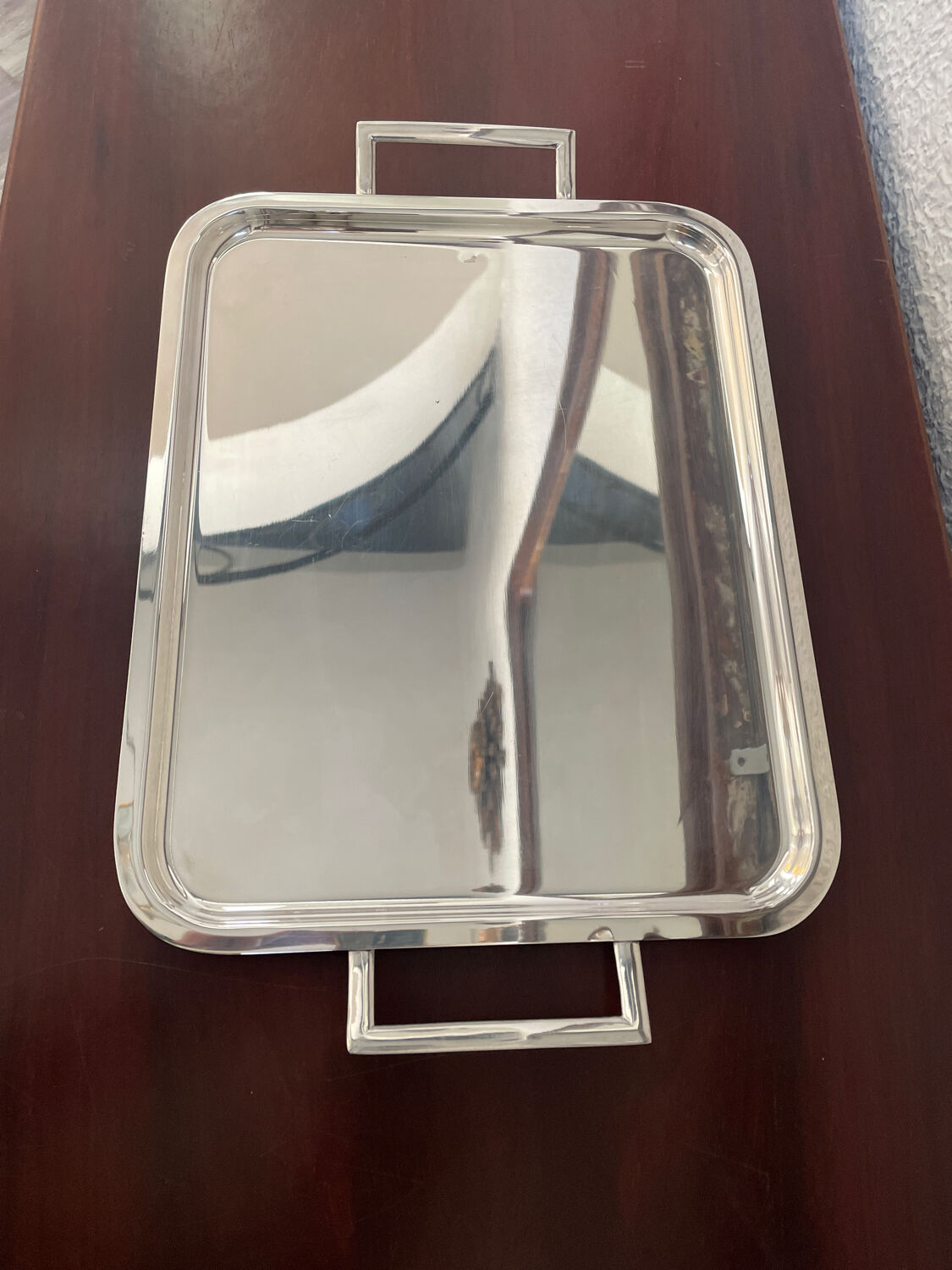 Tray in silver metal the Thistle 1950