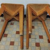 Paire de tabourets en bois