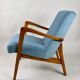 Vintage blue grey velvet lounge chair, 1970s