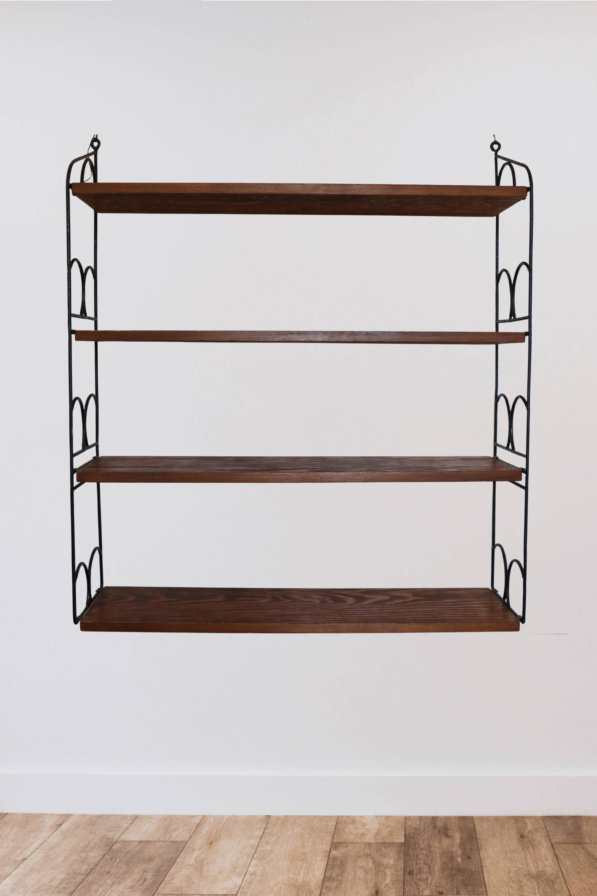 Large "string" shelf, Sweden, metal and wood