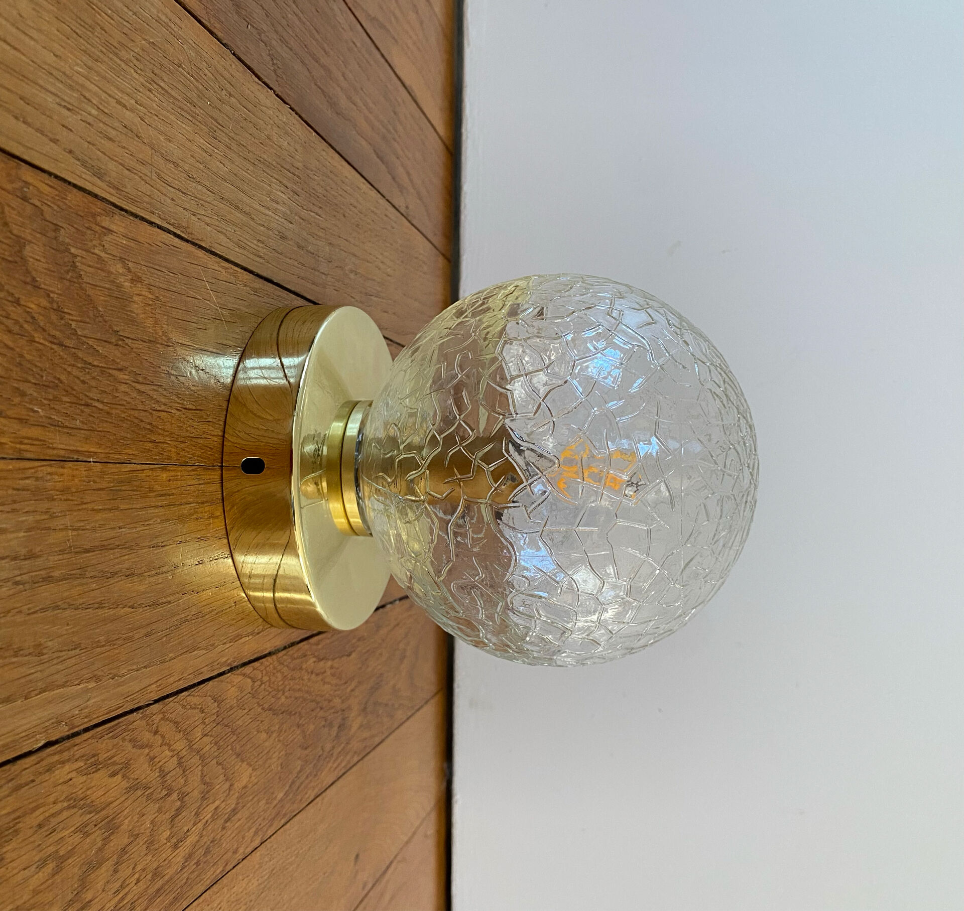 Vintage glass globe wall or ceiling light.