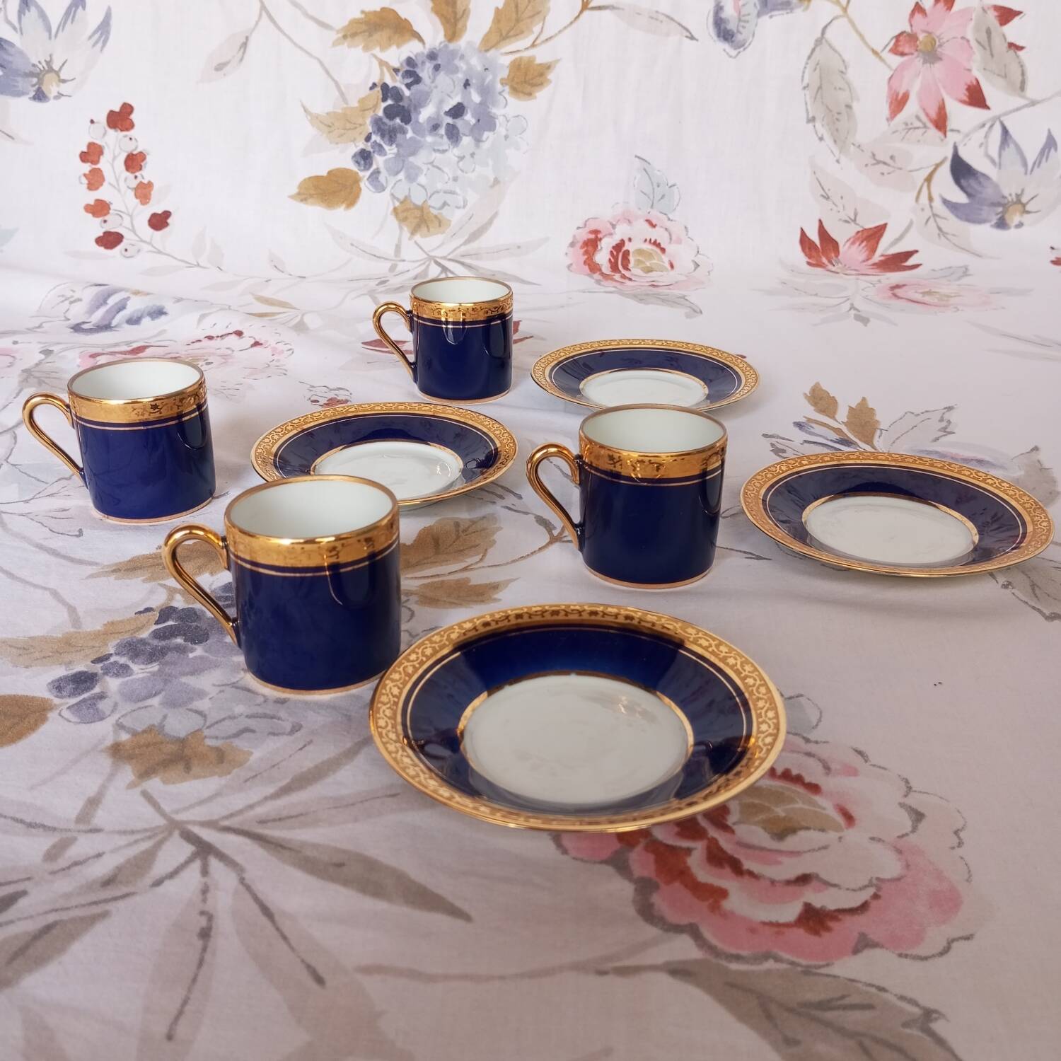 Limoges gold cups and saucers