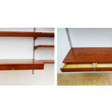 Kai Kristiansen Danish mid century compact floating teak wall unit and shelving set