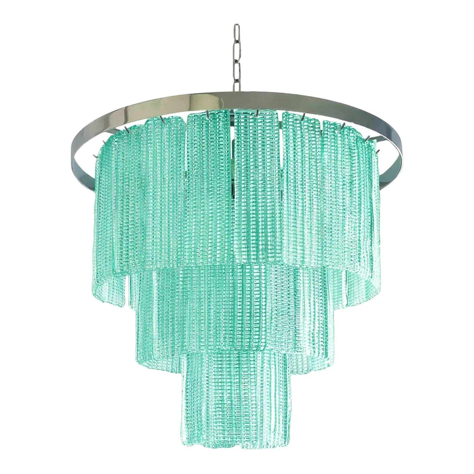 Contemporary Murano Glass Sputnik Chandelier in Sea Green Colour, Italian Style