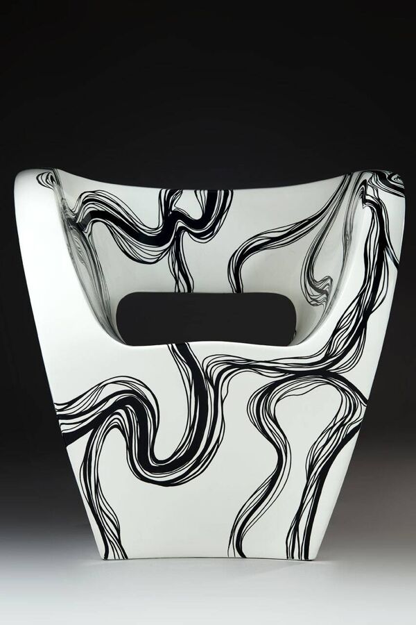 Smoke - Fauteuil Little Albert de Ron Arad, peint à la main, Signé Amane