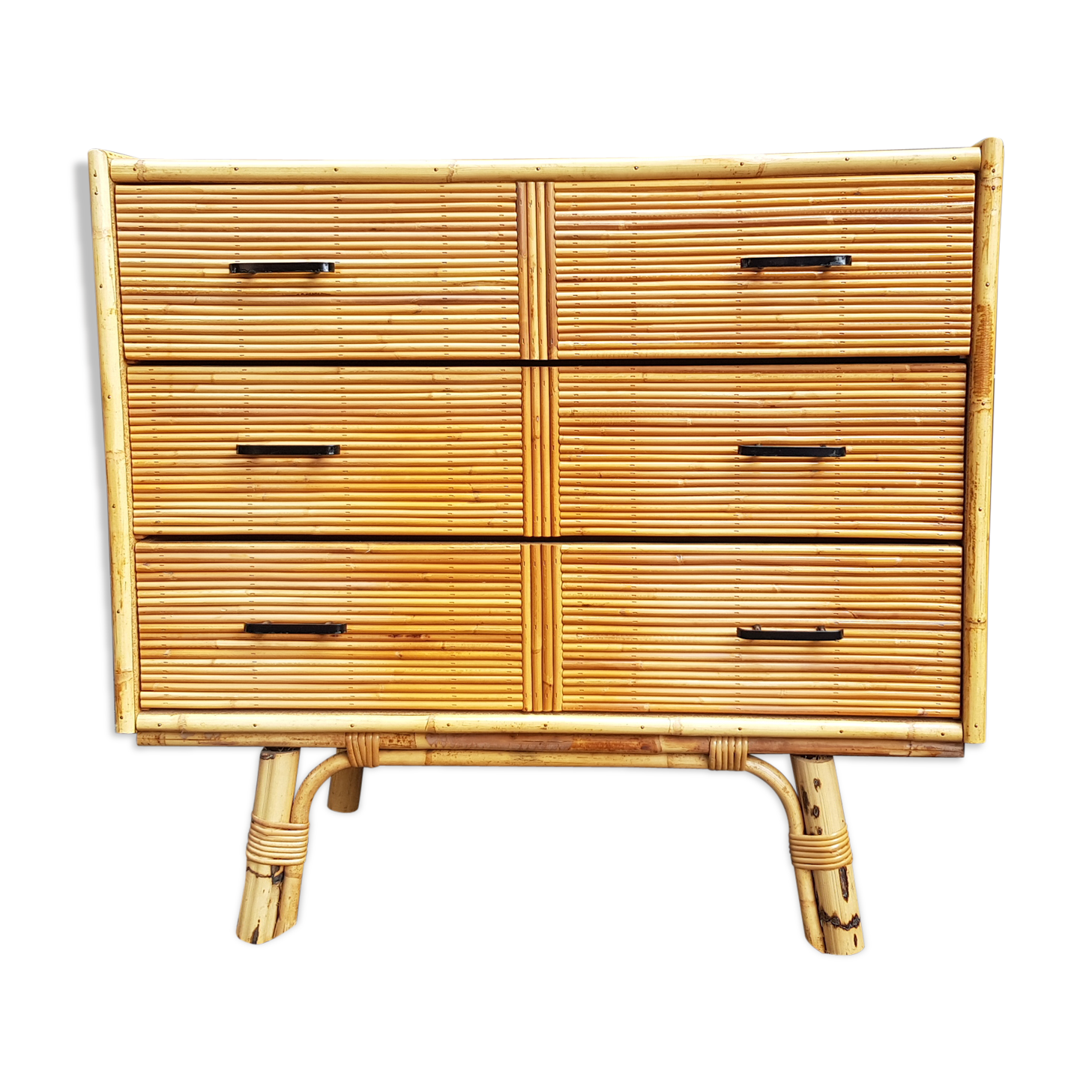 Commode en rotin, années 50