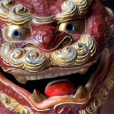 Okimono 19th Kutani lion Shishi /Japan