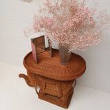Vintage wicker and rattan elephant table 1970