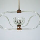 Art Deco Clear Murano glass chandelier. Italy 1940s