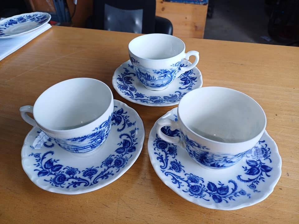 3 vintage cups and saucers