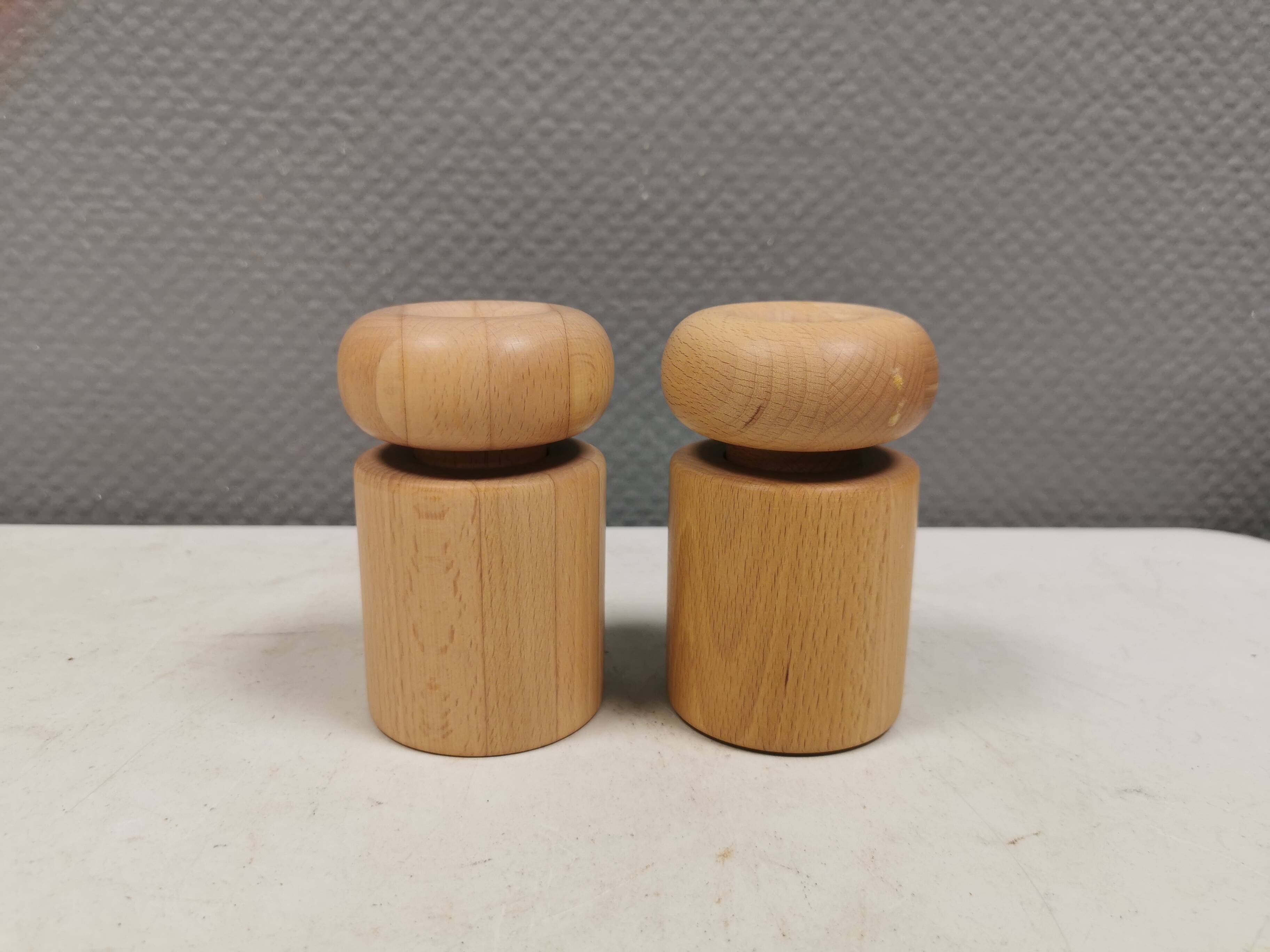 Salt and pepper grinders/mills designed by Nissen Denmark in the 1970-80s