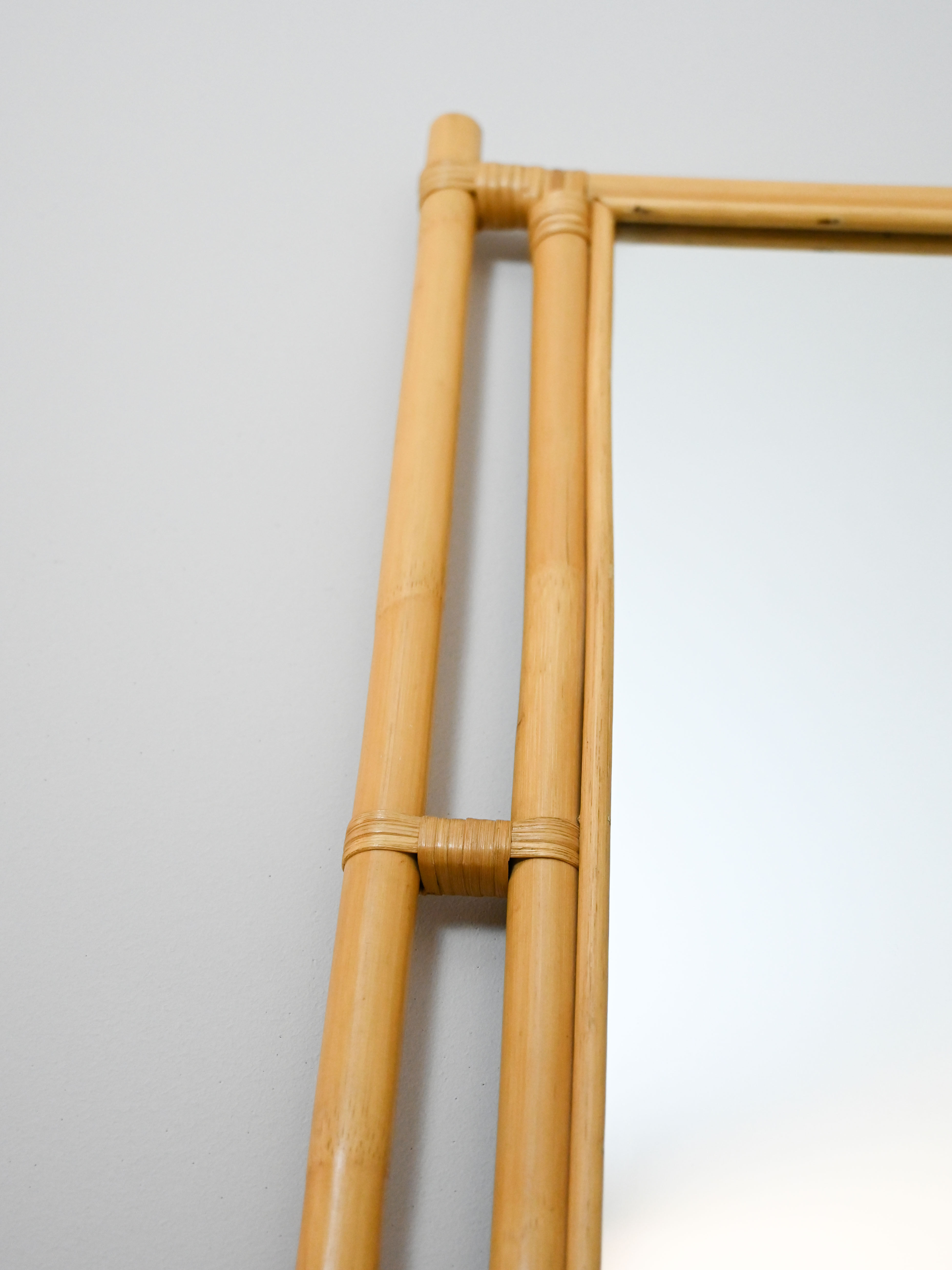 Mirror with bamboo frame