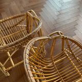 Pair of vintage rattan armchairs from the 70s