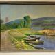 Old painting, landscape on the edge of a pond, Signed Michel Loche (1897;1976)