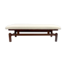 Mid century modern bench in white boucle