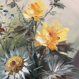 HST painting "Bouquet of wild flowers" signed 20th century