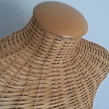 Buste mannequin rotin 1970