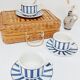 Set of 3 Churchill English cups with blue stripes