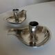 Pair of Atla Denmark Scandinavian candlesticks in silver metal