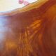 Tripod coffee table - solid okoumé wood - organic shape - brutalist style