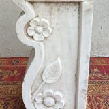 Sculpted Carrara marble stool column