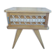 Vintage rattan feet compass bedside table