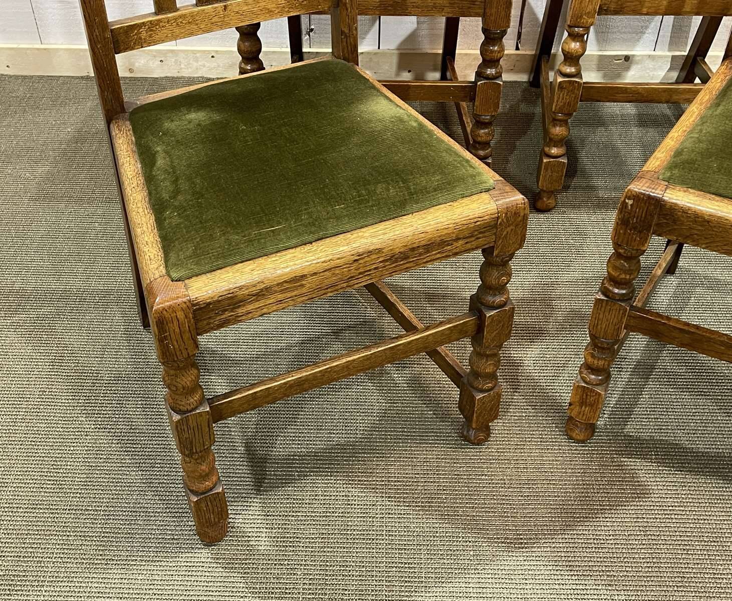 Set of 4 English oak chairs from the 1930s