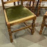 Set of 4 English oak chairs from the 1930s