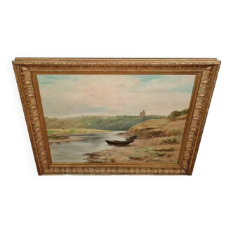 Jean Maxime dit Max Monier : Immense tableau huile sur toile ( 139 x 112 cm )