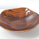 Vintage cup dish Digoin Sarreguemines 1960 mahogany