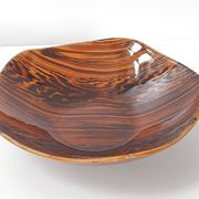 Vintage cup dish Digoin Sarreguemines 1960 mahogany
