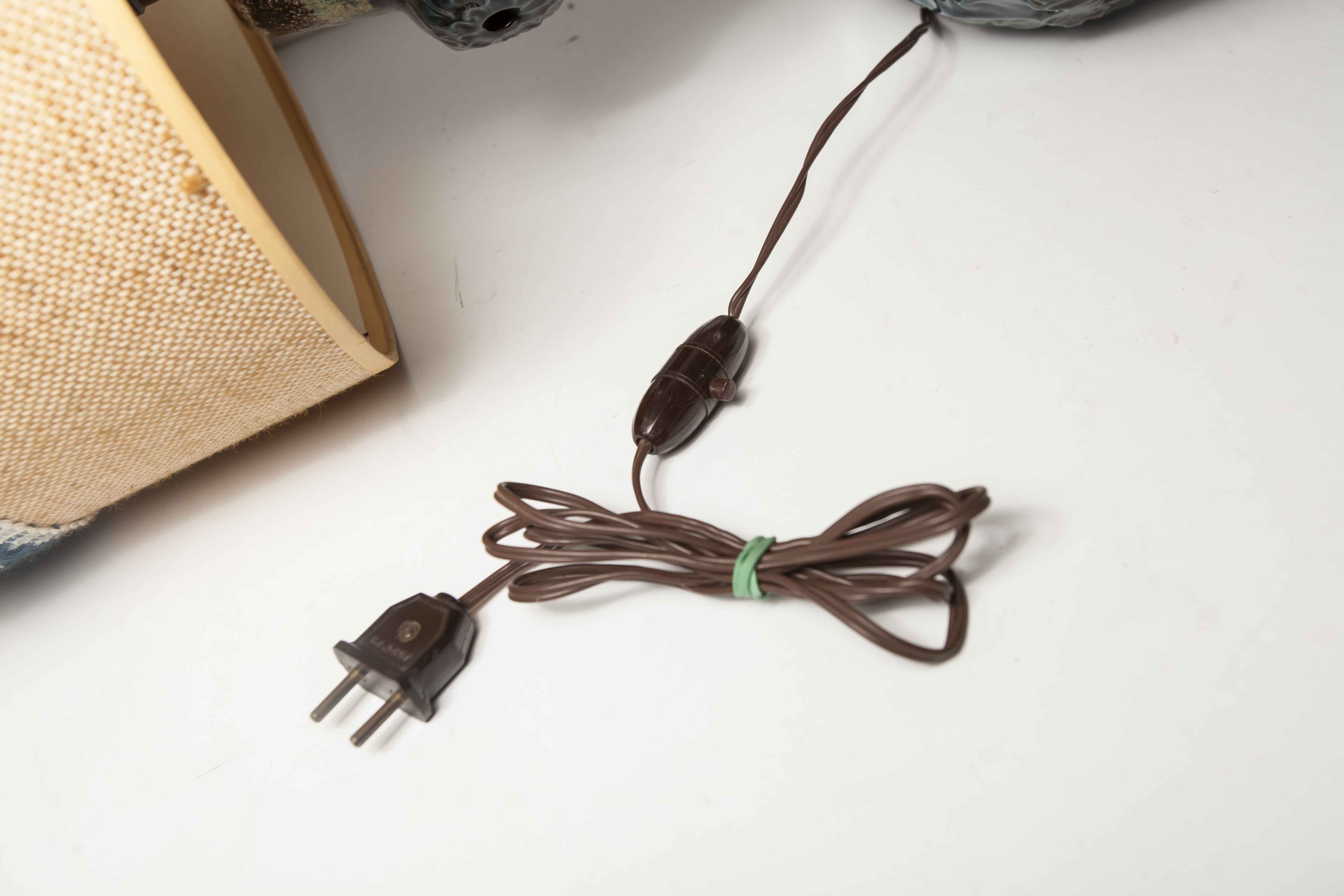 70's beige blue floor lamp