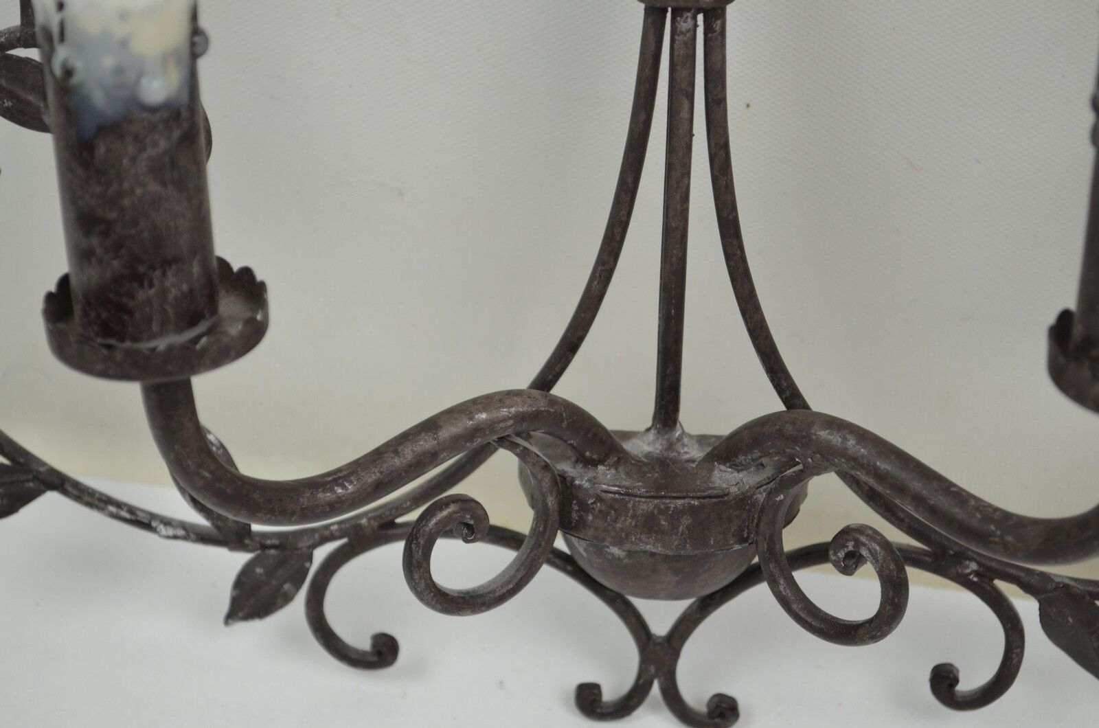 pair of grey patinated iron wall sconces