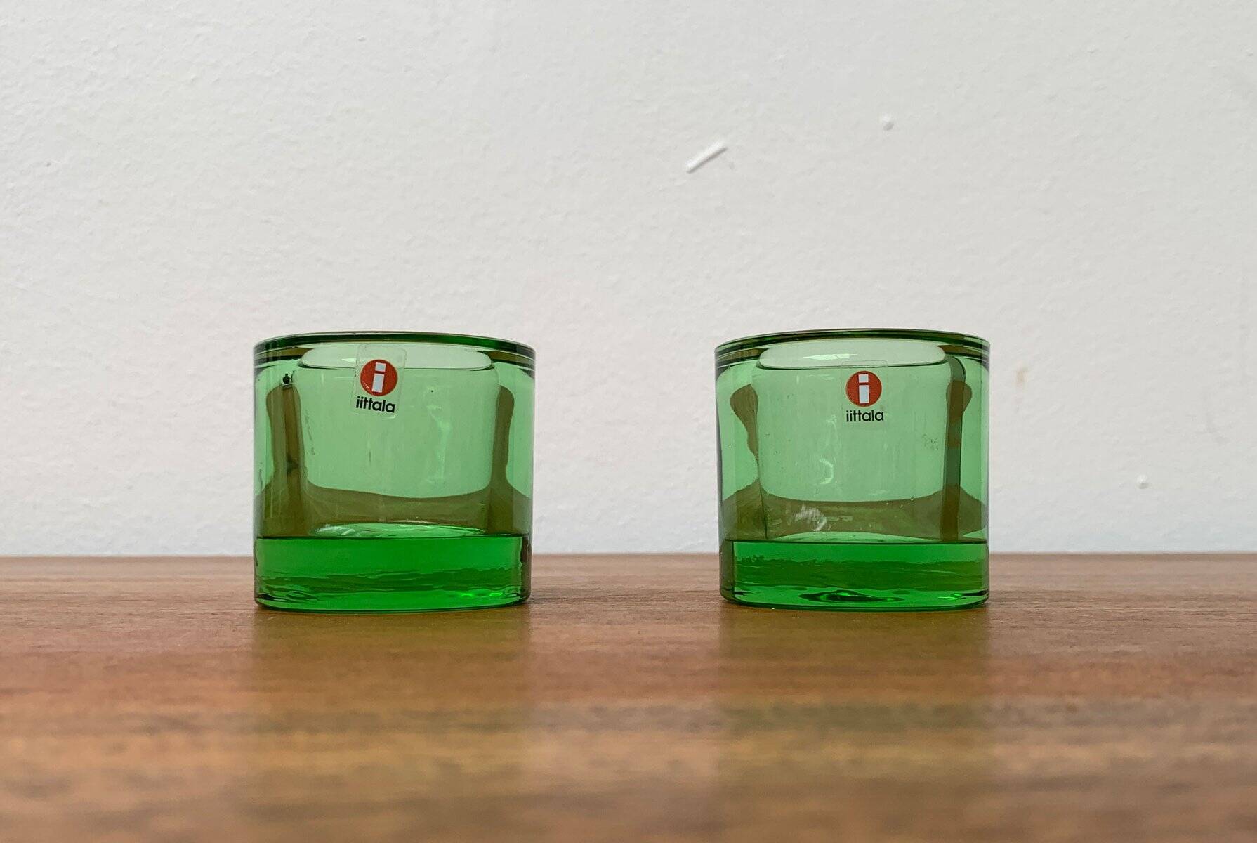 Lime Kivi Votive Candle Holder Marimekko by Heikki Orvola for Iittala, set of 2