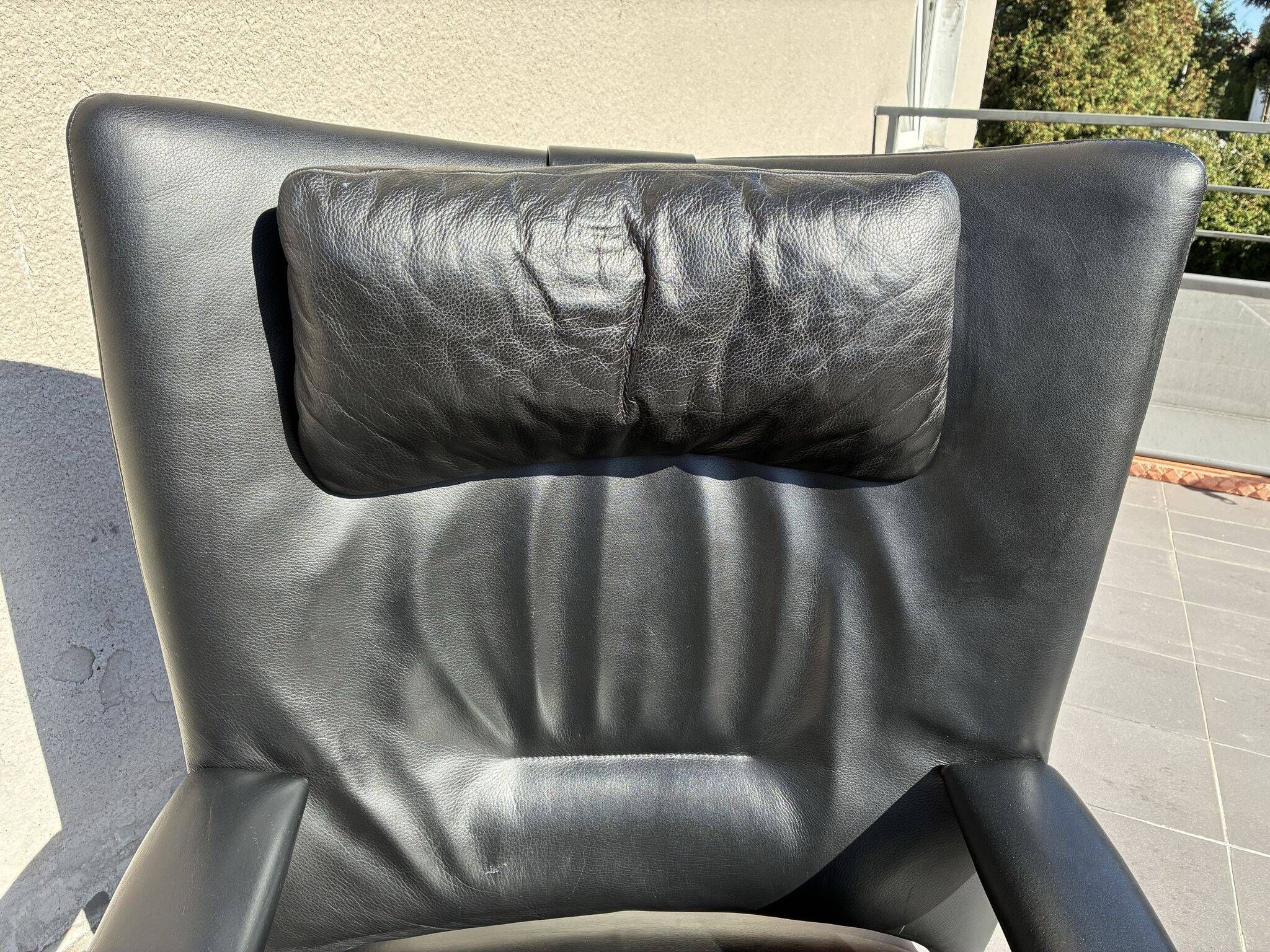 WK Wohnen Spot 698 reclining black lounge chair by Stefan Heiliger, 1980s