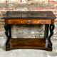 Console then restore Walnut top of fine black marble nineteenth