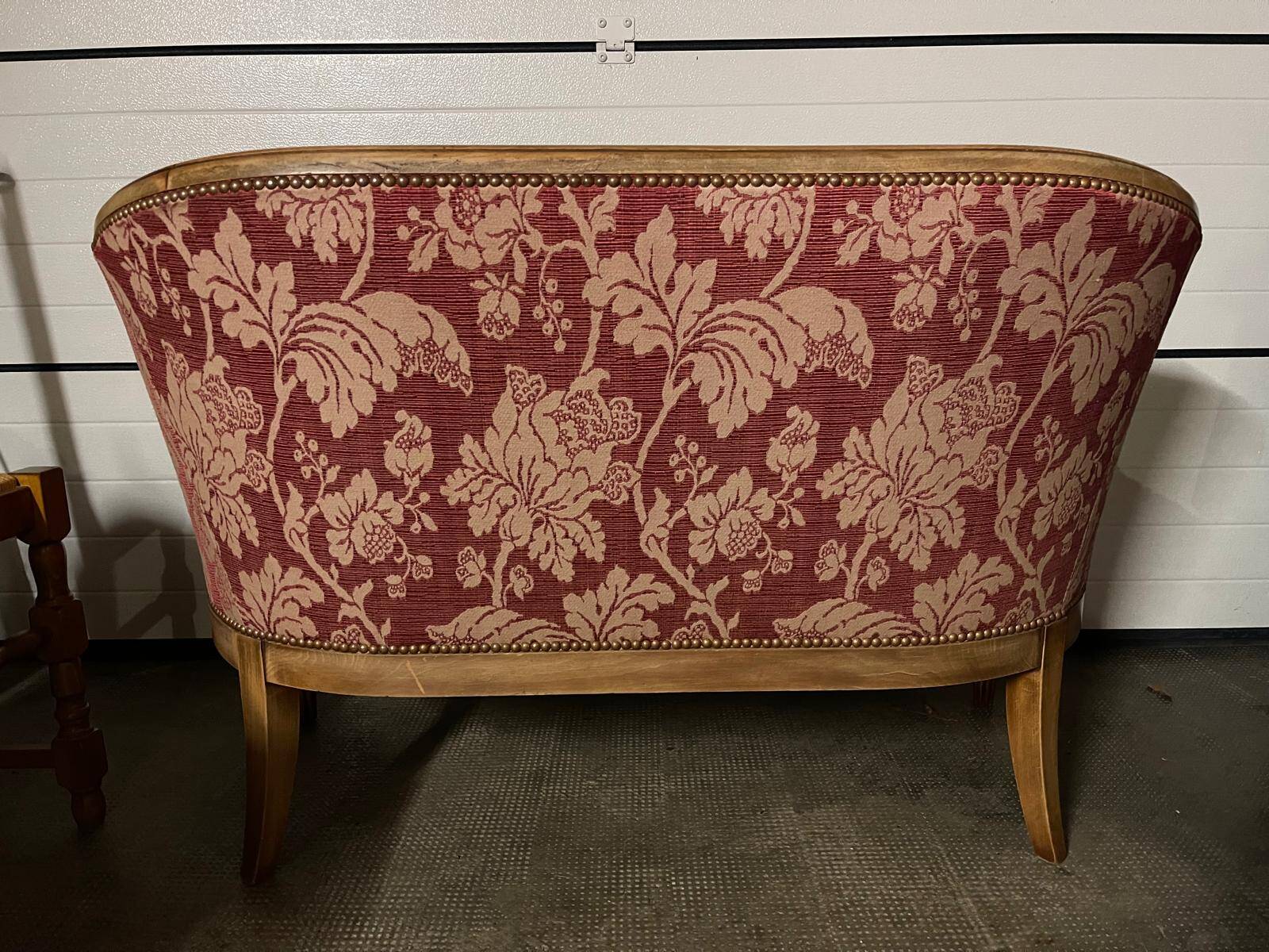Set of Louis XVI style basket benches, 2 and 3 seats