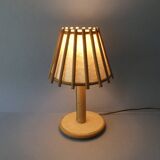 Lampe en rotin Art Vannerie France, années 70